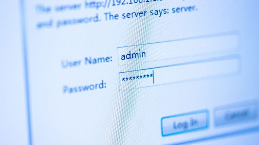 login pop up with username and password fields