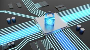 padlock sitting on top of circuit board