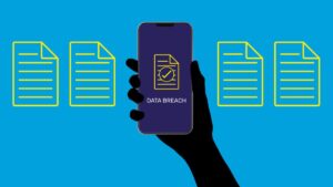 phone with data breach alert