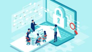 isometric cybersecurity office