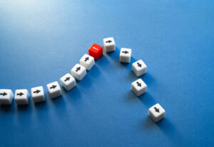 a series of blocks with arrows being interrupted by a red block with a exclamation point