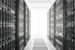 a white server room