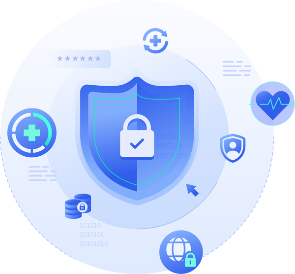 cybersecurity shield logo with padlock icon